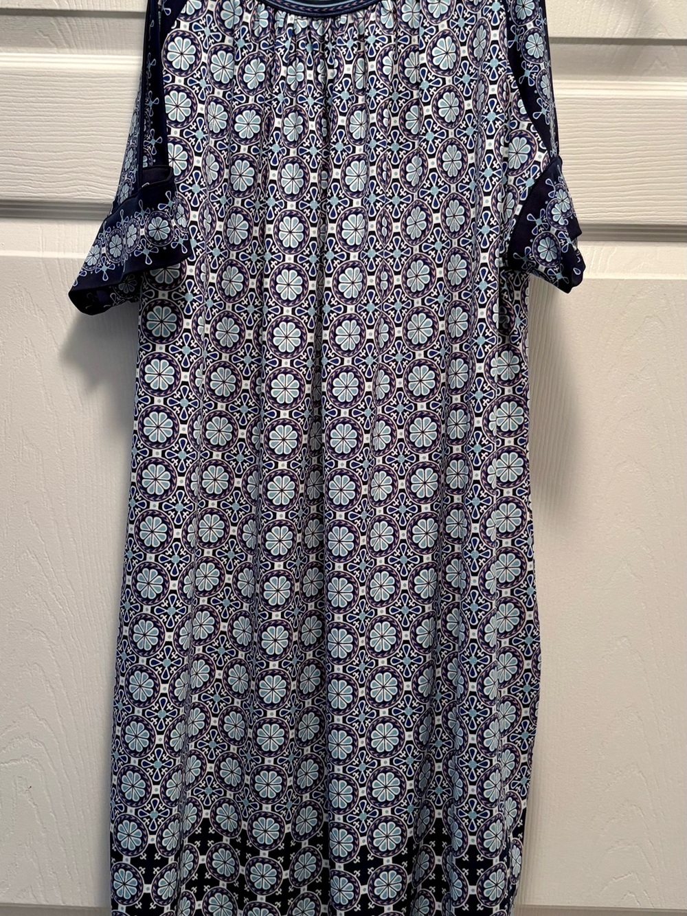 Max Studio Navy and Light Blue Asymmetrical Women’s Dress